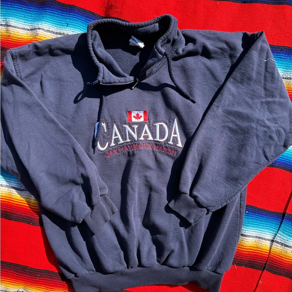 Canada Navy Sweatshirt with Oak Hammock Marsh Design